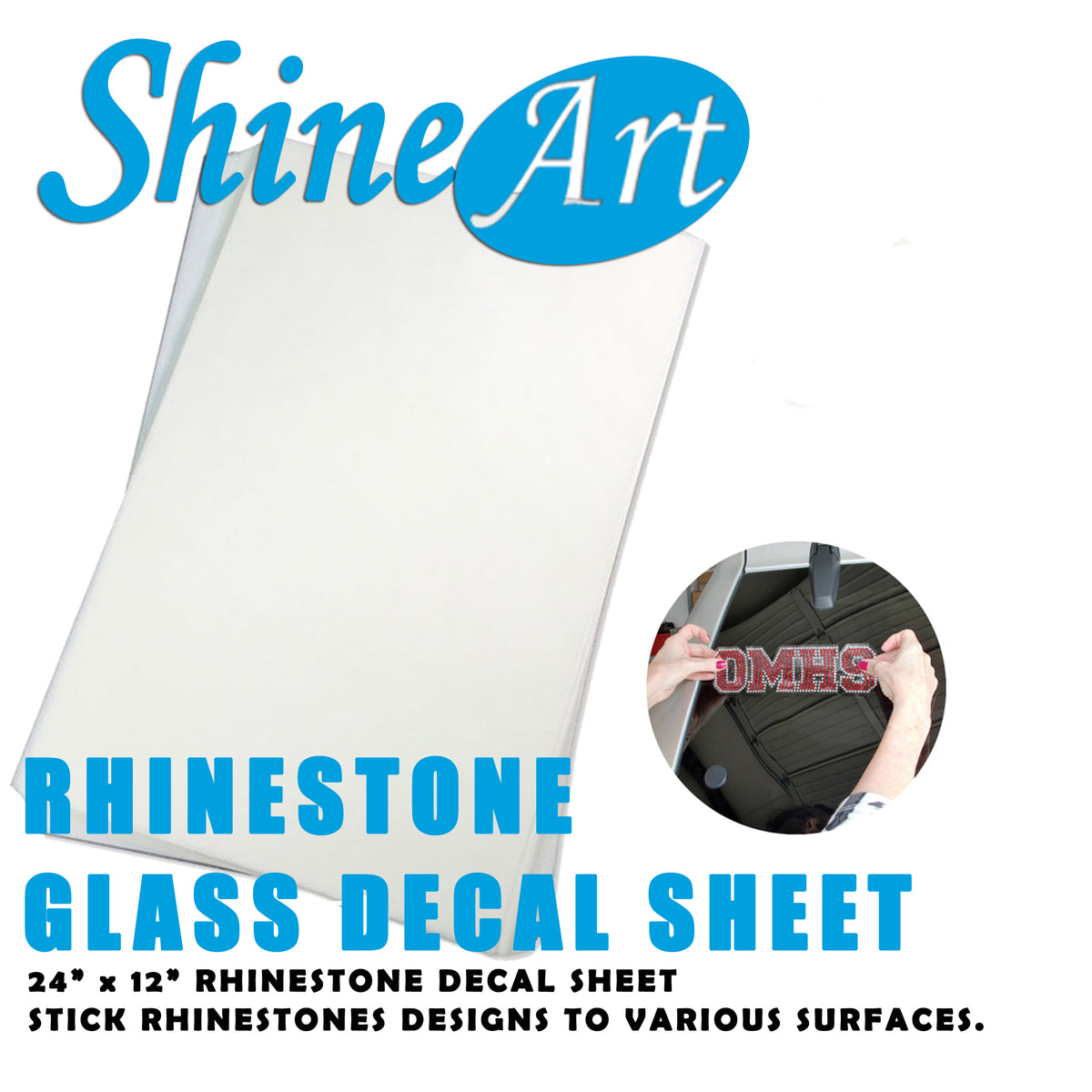 24 x 12 Sheet - Rhinestone Glass Decal Material – Shine Art USA