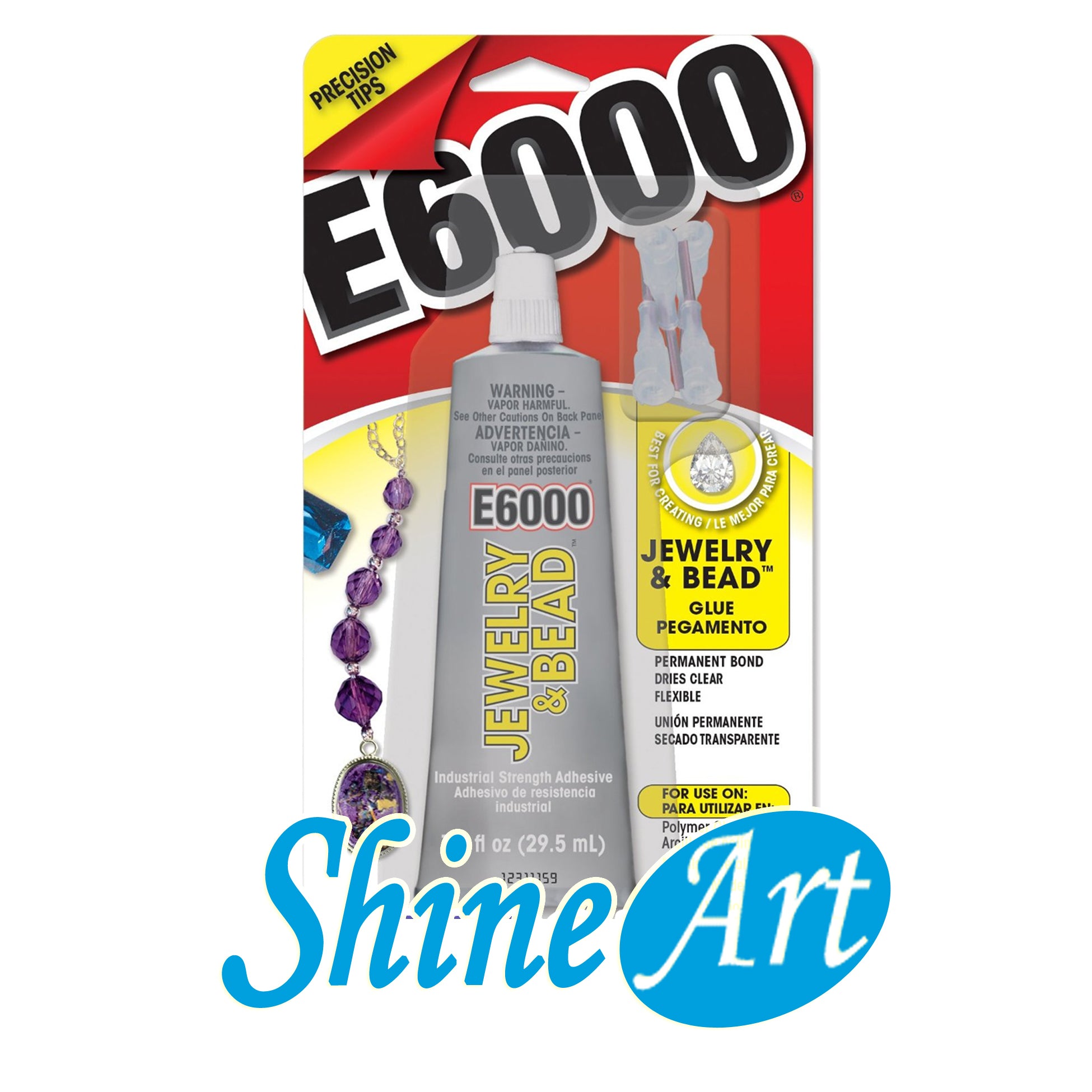 1 fl.oz E6000 Jewelry and Bead Glue – Shine Art USA